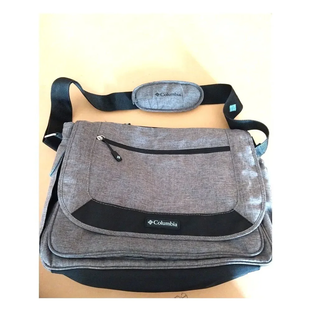 Columbia Departure Point Messenger Diaper Bag Gray BAG ONLY NO CHANGING PAD